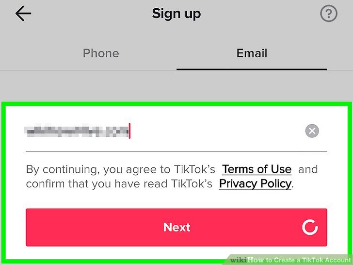 How I create a Tiktok account